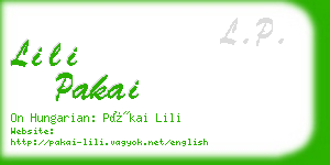 lili pakai business card